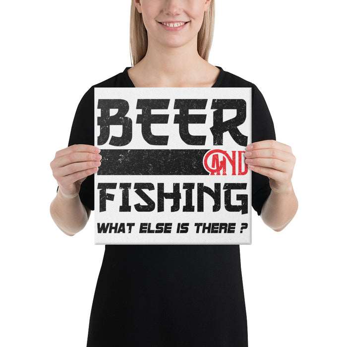 Beer And Fishing A Best Combination | Fishing Gift For Dad Husband That Take Beer | Funny Fishing Canvas Art | Beer & Fishing | Fishing