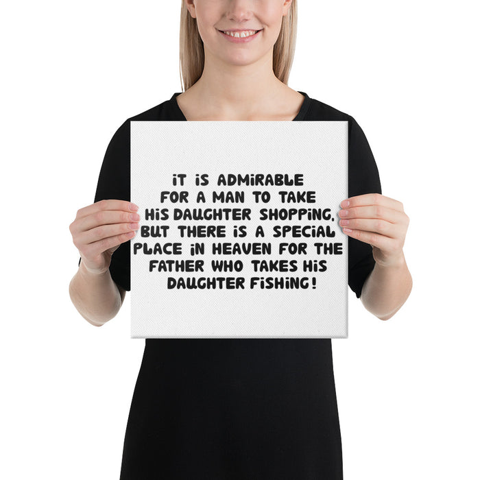Dad That Daughter Out For Fishing Game | Customized Daughter Dad Fishing Canvas | Special Gift For Dad For Fathers Day |Fishing Gift For Men