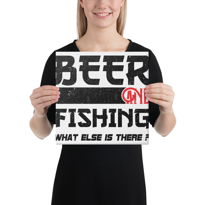 Fishing Canvas | Fishing Gift For Dad Husband | Funny Fishing Canvas Art | Beer & Fishing | Fathers Day Gift | Fishing Gift For Man| Fishing