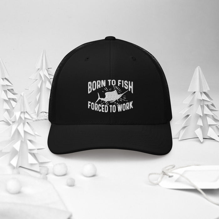 Born To Fish Forced To work | Unisex Fishing Hat | Best Fishing Hat For Men | Fathers Day Gift | Fishing Gift for Dad Husband Boyfriend - fihsinggifts