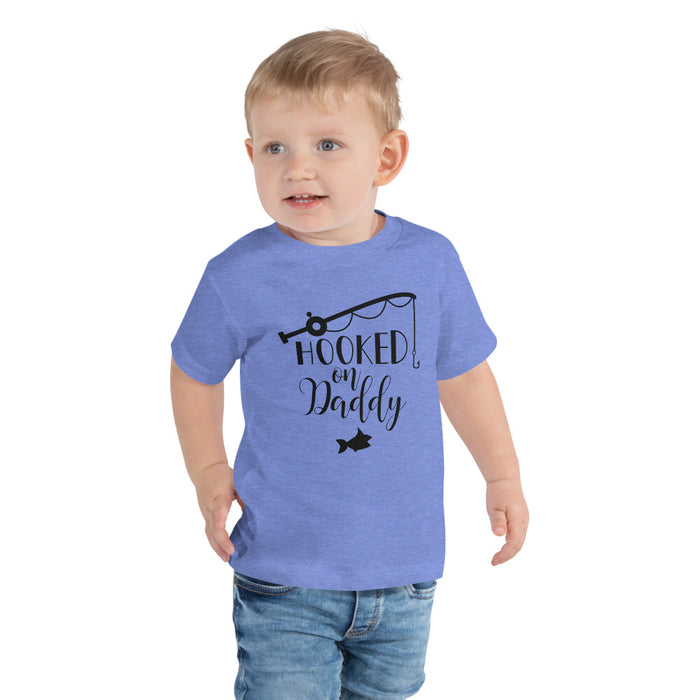 Hooked On Daddy | Toddler Funny Fishing Tee | Fishing Gift For Dad Daughter Who Loves Fishing Together | Best Fishing Outfit For Girl Or Boy - fihsinggifts