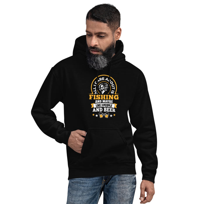 Beer Fishing Hoodies | Funny Beer drinking Hoodies for friend husband dad | Cool Comfortable Funny Hoodie for fishing friend