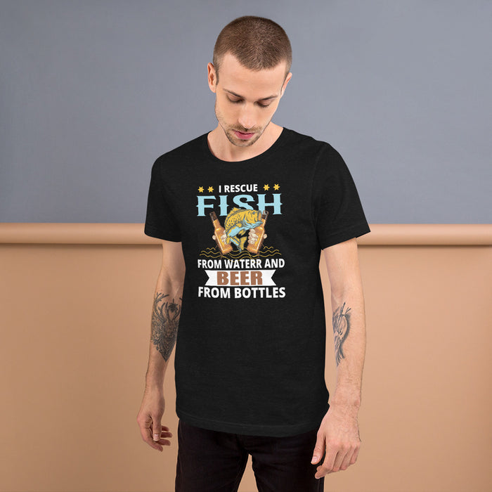 I Rescue Fish From Water And Beer From Bottle | Beer And Fishing Shirt | Hilarious Fishing Shirt For Beer Lovers | Funny Fishing Gift - fihsinggifts