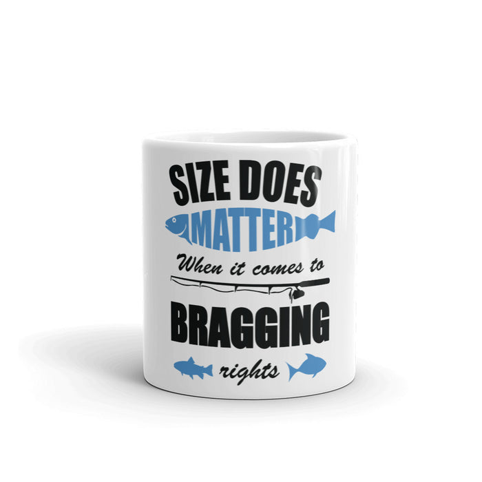 Size Does Matter Printed Mug | Hilarious Fishing Coffee Mug For Men Who Loves Bragging Right | Fishing Gifts | Fly fishing |Funny Coffee Mug