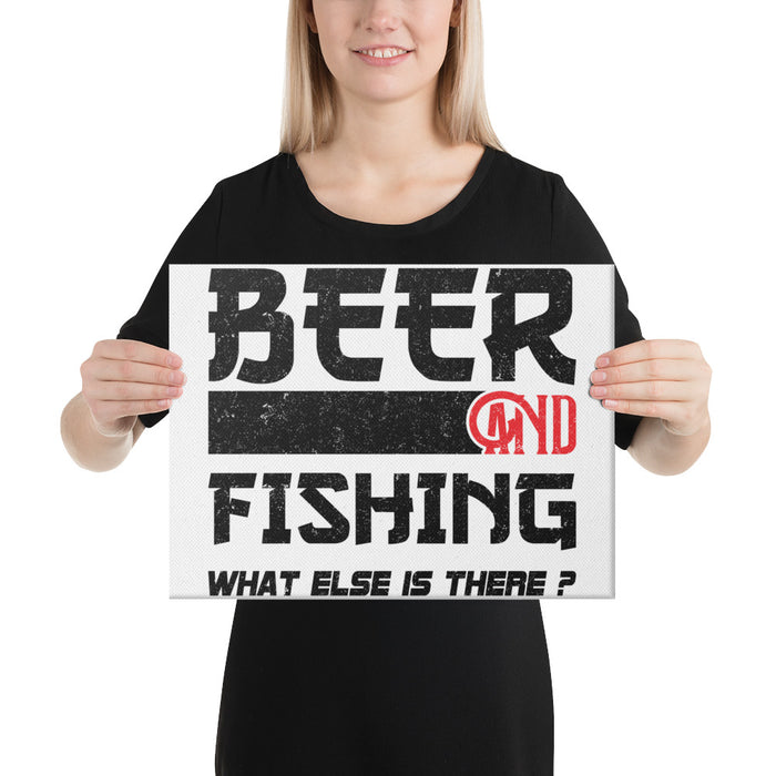 Beer And Fishing A Best Combination | Fishing Gift For Dad Husband That Take Beer | Funny Fishing Canvas Art | Beer & Fishing | Fishing