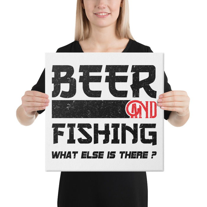 Beer And Fishing A Best Combination | Fishing Gift For Dad Husband That Take Beer | Funny Fishing Canvas Art | Beer & Fishing | Fishing