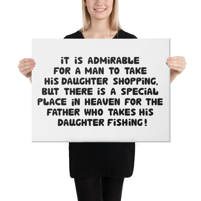 Dad That Daughter Out For Fishing Game | Customized Daughter Dad Fishing Canvas | Special Gift For Dad For Fathers Day |Fishing Gift For Men