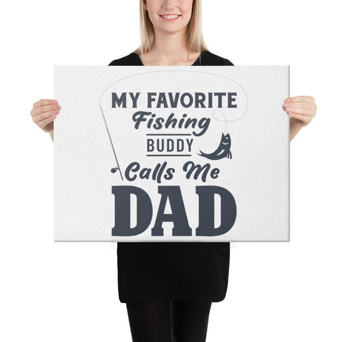 Dad Fishing Buddy Canvas | Fishing Gift For Men | Fishing Gift For Dad Husband Father | Fishing Gifts | Fathers Day Gift | Fishing Wall Art