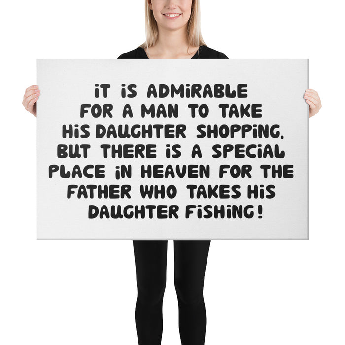 Dad That Daughter Out For Fishing Game | Customized Daughter Dad Fishing Canvas | Special Gift For Dad For Fathers Day |Fishing Gift For Men