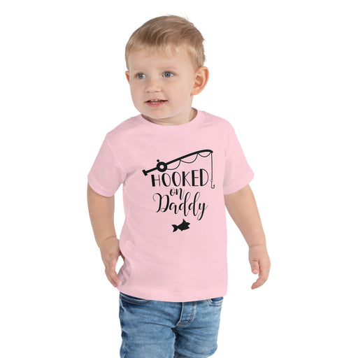 Hooked On Daddy | Toddler Funny Fishing Tee | Fishing Gift For Dad Daughter Who Loves Fishing Together | Best Fishing Outfit For Girl Or Boy - fihsinggifts