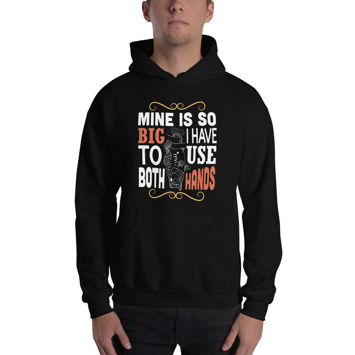 A Very Big Catch | Mine Is So Big That I Have Use Both Hand To Catch | Lucky Catch | Fishing Hoodie for Husband Son Uncle | Fishing Quotes - fihsinggifts