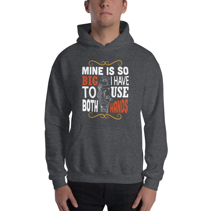 A Very Big Catch | Mine Is So Big That I Have Use Both Hand To Catch | Lucky Catch | Fishing Hoodie for Husband Son Uncle | Fishing Quotes - fihsinggifts