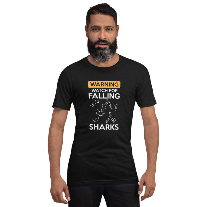 Warning, watch for falling sharks | For professional fishing lovers | Best gift for husband | Gift for friends | Unisex T-Shirt