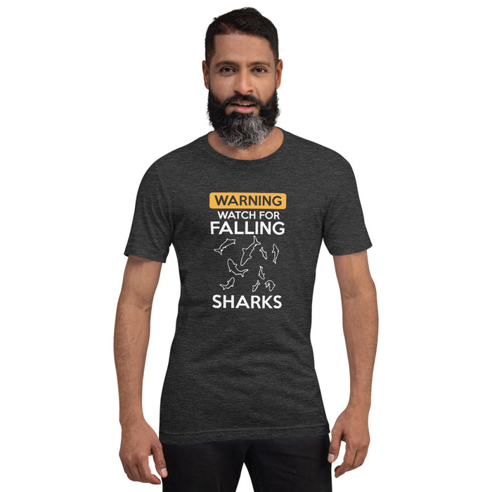 Warning, watch for falling sharks | For professional fishing lovers | Best gift for husband | Gift for friends | Unisex T-Shirt