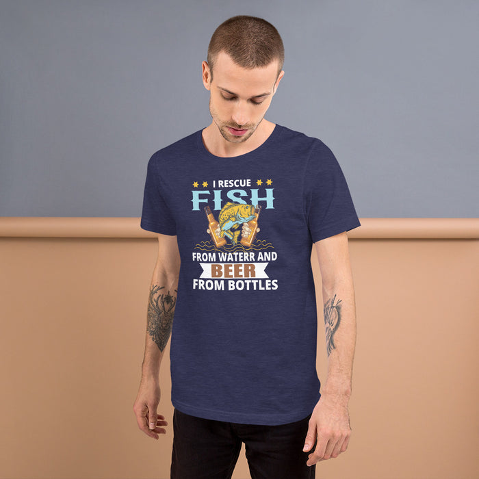 I Rescue Fish From Water And Beer From Bottle | Beer And Fishing Shirt | Hilarious Fishing Shirt For Beer Lovers | Funny Fishing Gift - fihsinggifts