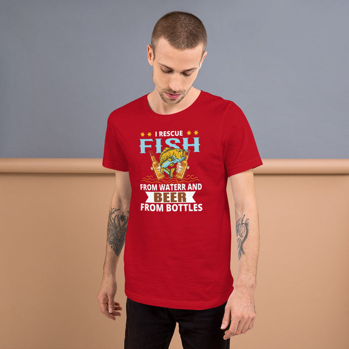 I Rescue Fish From Water And Beer From Bottle | Beer And Fishing Shirt | Hilarious Fishing Shirt For Beer Lovers | Funny Fishing Gift - fihsinggifts