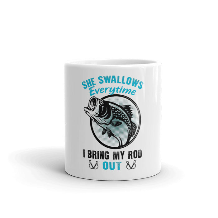 She Swallow Everytime I Bring Out My Rod | Sexy Gift For Husband Dad Granddad Who Loves Fishing | Bass Fishing Gift | Fishing Gifts