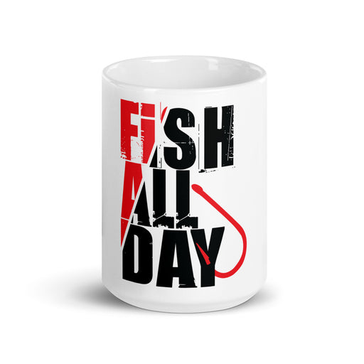 Fish All Day Printed Mug | Best Fishing Gift For A Family | Coffee Mug For All | Fishing Gifts For Men Who Loves Coffee | Fisherman Gift - fihsinggifts