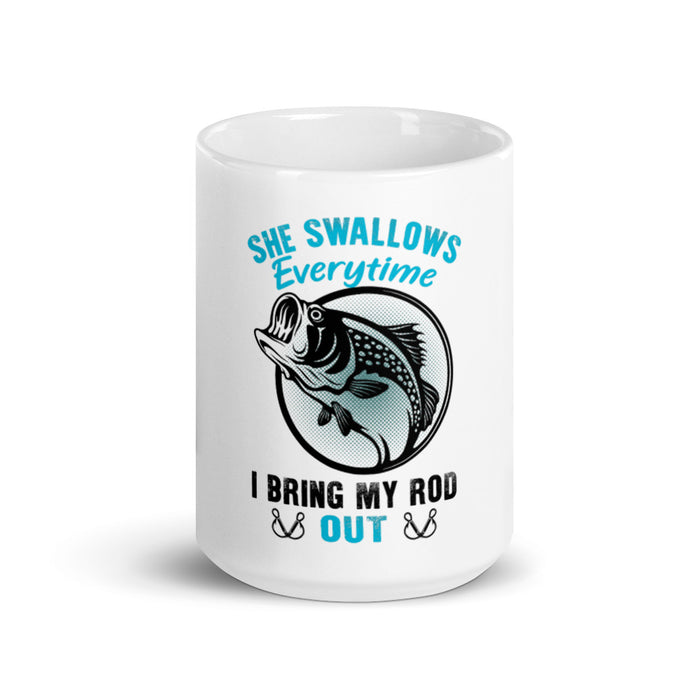 She Swallow Everytime I Bring Out My Rod | Sexy Gift For Husband Dad Granddad Who Loves Fishing | Bass Fishing Gift | Fishing Gifts